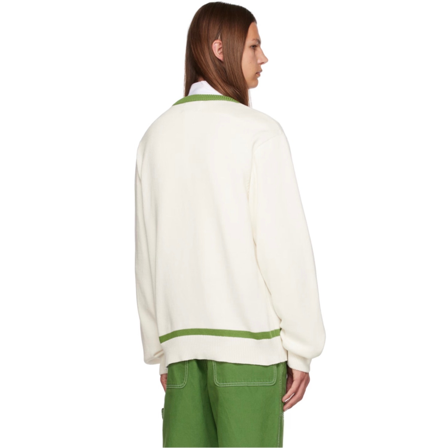 Palmes Off-White Pftc V Neck Knit Sweater Cotton Tennis Preppy Sz M New — image 6 of 8